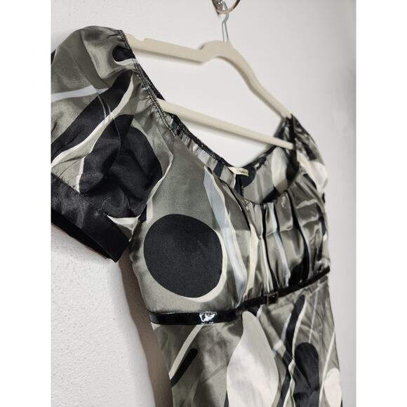 Vintage y2k Studio Y Peplum Office Siren Fairy Grunge Polka Dot Shirt Satin - Picture 4 of 7